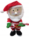 Christmas Musical Toy Santa Claus Plush with Guitar 30 cm